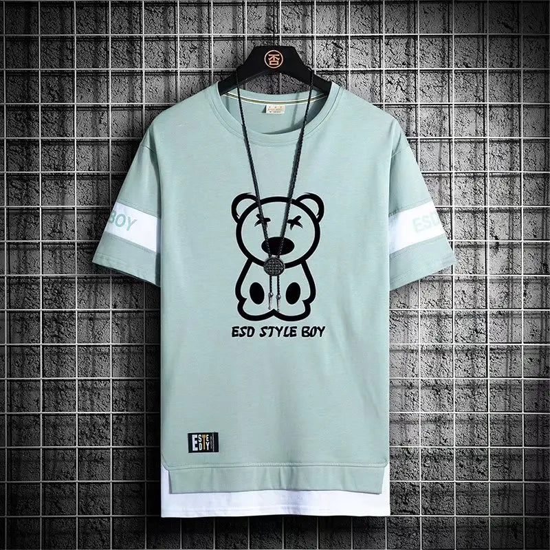 Camiseta Básica Urso - Estilo Coreano Casual e Moderno\