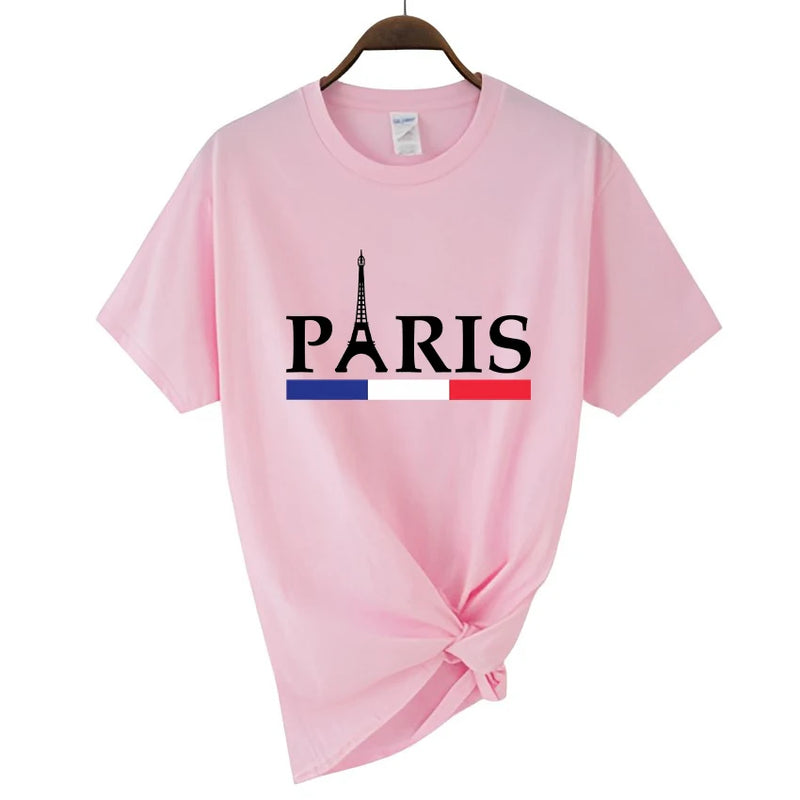 Camiseta Feminina Paris France - Estilo Casual e Confortável